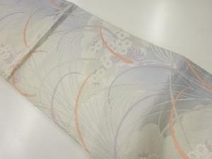 アンティーク 雲に芒模様織出し袋帯(材料)